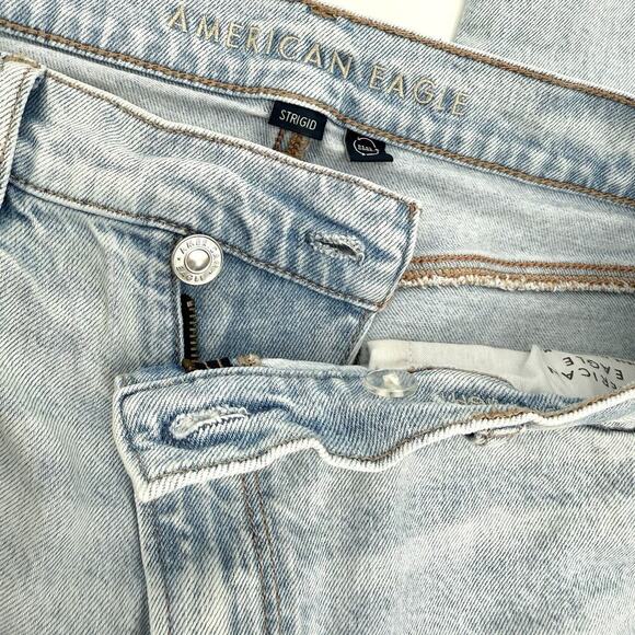 American Eagle Strigid Jeans Womens 10 Regular Super High Rise Baggy Straight - Picture 4 of 10